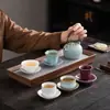Cinco Famosos Juegos de Té Kung Fu de Horno, Una Tetera y Cinco Tazas, Uso Doméstico, Uso de Oficina, Caja de Regalo Completa, Caja de Regalo