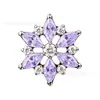 Pendientes Binx de Zirconia Flor de Cristal de Hielo con Diseño de Copo de Nieve de Zirconia Clavijas para Hueso del Oído Clavijas de Oreja DIY Joyería para Piercing