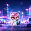 Brinquedo da moda da caixa surpresa Dark Night Chaos, famoso na internet, com olhos giratórios, boneca de decoração de mesa, presente de decoração para entrada de casa