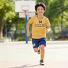 Conjunto de Uniforme de Fútbol Infantil para Niños y Niñas, Personalizado para Estudiantes de Primaria, Uniforme de Equipo Deportivo de Competición, Camiseta de Fútbol de Secado Rápido con Estampado
