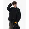 Chaqueta de mezclilla de manga larga retro americana, camisa de mezclilla lavada con cuello de solapa, top moderno para hombre de primavera y otoño, versión coreana