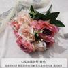 Simulación transfronteriza de 12 cabezas, pintura al óleo de peonía, estilo coreano, flor artificial de peonía, decoración de ramo de rosas para boda en casa.