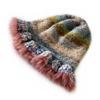 Gorro de Pescador Rayado con Gradiente de Color Personalizado Hermano Gato Falda Estilo Coreano Gorro de Lana de Color Contrastante Gorro de Pescador Gorro de Punto de Felpa