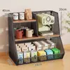 Estante para almacenamiento de café, portavasos para escritorio y mesa de comedor, estante para tazas, estante de almacenamiento para snacks y artículos varios de oficina
