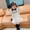Vestido para Niña con Cuello de Muñeca, Estilo Corte, Forro Polar y Engrosado, Vestido de Princesa, Nueva Moda Otoño e Invierno, Ropa Infantil de Comercio Exterior