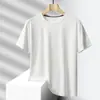 Nueva camiseta de seda de hielo de verano, casual deportiva, transpirable, de secado rápido, manga corta, tacto frío, cuello redondo, para correr al aire libre, top de talla grande