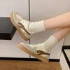 Tênis de Treino Feminino 2025 Novo Primavera e Outono Versátil Plano Casual Sapatos Tênis Clássicos Retro Americanos com Cadarço Sapatos Brancos