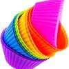 Molde Pequeño para Pastel de Silicona de Grado Alimenticio Molde para Magdalenas Taza para Hornear Transfronteriza Redondo de 7 cm Molde para Tartaletas de Huevo Pudín Taza de Silicona para Muffins
