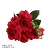 Novo buquê de rosas artificiais com 5 cabeças para decoração suave de sala de estar, mesa de escritório, adereço de fotografia, flores artificiais