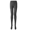 Medias de Rayas Verticales Estilo Pasarela para Mujer, Otoño/Invierno, Adelgazantes, Ligeramente Transparentes, Alta Elasticidad, Antideslizantes, Pantalones Base de Lujo de Material Algodón Lycra