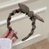 Tiara de Orelha de Coelho com Laço Tridimensional Estilo Coreano para Mulheres, Nova Moda de Coroa Alta com Textura, Grampo de Cabelo para Lavar o Rosto