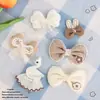 Café con Leche Otoñal Orejas de Conejo Malla Cisne Lazo Decorativo DIY Ropa Infantil Accesorios para Pantimedias Accesorios de Yiwu
