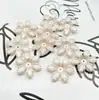 Flor de Pétala Seis Pétalas Floco de Neve Pérola Imitação ABS Ventilador de Pérola Acessórios de Pétala de Pérola Imitação Broche Ornamento de Cabelo Grampo de Cabelo DIY