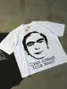 Camiseta Redonda de Manga Corta con Estampado de Graffiti en Inglés 2026 Top Versátil Estilo Casual Top de Algodón Más Vendido