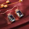 Pendientes Huitan wish de temperamento elegante, con circonitas misteriosas y coloridas, pendientes europeos y americanos, regalo de joyería para el Día de la Madre