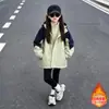 Conjunto Cortavientos Tres en Uno de Otoño e Invierno para Niñas Ropa de Invierno para Bebé Abrigo Grueso Desmontable Top Infantil con Forro Polar