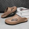 Zapatos de Tacón Slip-on para Hombre Sandalias y Pantuflas para Hombre de Suela Gruesa para Verano para Hogar Interior Casual Baotou Medias Pantuflas para Uso Exterior