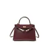 Uau Oh CAIXA couro de boi mini bolsa de mão versão alta costura bolsa Kelly segunda geração novo estilo sensação de luxo bolsa transversal de couro genuíno