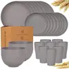 Conjunto de Tigelas e Pratos Transfronteiriços Palha de Trigo Tigela Doméstica Copo Prato Talheres Portáteis Prato de Jantar Prato de Copo Tigela de Arroz