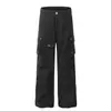 Calça Cargo Funcional de Múltiplos Bolsos com Vibe High Street Americana para Homens e Mulheres 2026 Solta Casual Plissada Micro Flare