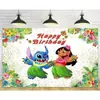 Estilo Hawaiano Stitch Stitch Dibujo Animado Fiesta de Revelación de Género Fondo de Foto de Cumpleaños Accesorios