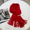 Bufanda JM de Alta Gama de Color Sólido Imitación Cachemir, Calentador de Cuello Largo Engrosado con Borlas Cálidas, Chal Suave y Amigable con la Piel con Borlas