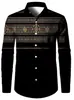 Camisa de Manga Larga Estilo Étnico Africano para Hombre Retro Dashiki Estampado Digital Cárdigan con Solapa Top Casual