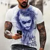 Camiseta Unisex de Manga Corta con Cuello Redondo, Patrón de Payaso DC, Máscara Maligna 3D, Suministro de Fábrica de Estación Independiente de Camarones de Amazon