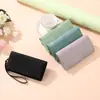 Nova Bolsa de Mão Transversal com Zíper Longo e Design Floral em Relevo, Porta-Notas Grande, Carteira Feminina Multifuncional Simples 70% de desconto