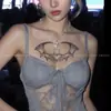 Tatuaje Adhesivo Succubus de Amor Herbal Semipermanente Impermeable Larga Duración Casual Avanzado Simulación de Murciélago Tatuaje Sexy Femenino