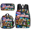 Mochila Anime 3D Set de Tres Piezas Roblox Bolsa para Comida de Estudiante Estuche para Lápices Mochila Escolar Estampada Roblox con Correas de Hombro Curvadas