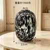 Jarrón de Cristal Transparente Negro con Estampado de Leopardo Manchado, de Lujo y Alta Gama, para Decoración del Hogar y Arreglos Florales