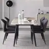 Juego de mesa y sillas de comedor de pizarra, estilo italiano de lujo ligero, diseño rectangular moderno y simple para comedores pequeños