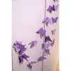 Decoración de Ambiente para Habitación de Boda Morada, Nueva Decoración de Cortinas para Sala de Estar y Dormitorio de Casa de Boda con Palabras Felices, Guirnalda Larga de Mariposas para Boda