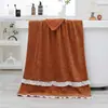 Toalla de Baño para Mujer con Encaje Francés Toalla de Baño de Terciopelo de Coral de Alta Gama Absorbente y Sin Pelusa Bata de Baño para Adultos Nueva al por Mayor
