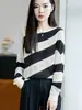 [Directo del Fabricante] Suéter de mujer con bloques de color, de un solo hombro, manga murciélago, top fino de punto para otoño, diseño de moda con huecos