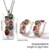 Moxi Transfronteiriço Assimétrico Zircônia Multi-Color Doce Moda Cobre Inlaid Zircônia Argola de Orelha Colar Conjunto de Joias Atacado