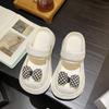Pantuflas de Punta Cerrada con Lazo de Moda y Lindas para Mujer, para Uso Exterior en Verano, Zuecos de Moda Antideslizantes de Tendencia de Suela Gruesa Nuevos 2025