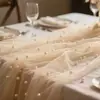 Amazon Mantel de Mesa y Camino de Mesa para Boda al Aire Libre Europeo y Americano Gasa Perlada Fiesta Navideña Reunión Mesa Decoración de Gasa para el Hogar