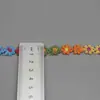 Ribete de encaje floral bordado colorido estilo coreano, todo encaje de poliéster, ropa para niños, accesorios para el cabello, accesorios para prendas de vestir