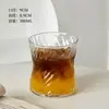 Copo de café de pescoço de ondulação de vidro espesso simples Café com leite americano de alto valor de cor Copo de água