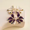 Pendientes de Estilo Festivo Europeo y Americano con Patrón Floral de Goteo de Aceite Tachonados de Diamantes, Pendientes Personalizados Transfronterizos de Lujo Ligero, Pendientes de Nicho para Mujer
