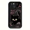 Estilo Dulce y Fresco Juguetón Gatito Negro Funda para Teléfono Móvil Iphone18Promax Venta al por Mayor Cubierta Protectora Anti-Caída Impresa en Alta Definición