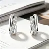 Pendientes de Moda Populares Transfronterizos para Mujer, Cobre Incrustado con Circonita, Pendientes de Alta Gama con Múltiples Capas Enroscadas, Lujo Ligero, Accesorios de Moda Elegantes para Mujer