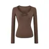 Atacado de Roupas Femininas Transfronteiriças 2026 Novo Estilo Gola V Amarração Franzido Slim Fit Cintura Alta Curto Base Camiseta Top