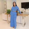 Y1310 Ropa Femenina Transfronteriza Europea y Americana Suministro de Amazon Moda Urbana Casual Pantalones de Pierna Ancha Sueltos Rayados Conjunto de Dos Piezas