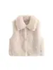 Comercio Exterior Transfronterizo Spot Estilo Europeo y Americano Otoño e Invierno 2025 Nuevo Chaleco sin Mangas de Piel con Solapas para Mujer