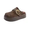 Mocassins plataforma com bico fechado, coleção de outono, 2026, femininos, de sola grossa, estilo slip-on