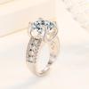 Anel de cabeça de vaca com quatro garras de 5 quilates Big Naked Stone III Love Moissanite Anel de casamento de luxo Anel de diamante