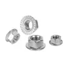 Tuerca Hexagonal con Brida de Acero Inoxidable 304 Din6923 Tuerca Hexagonal con Brida Dentada Antideslizante Tuerca